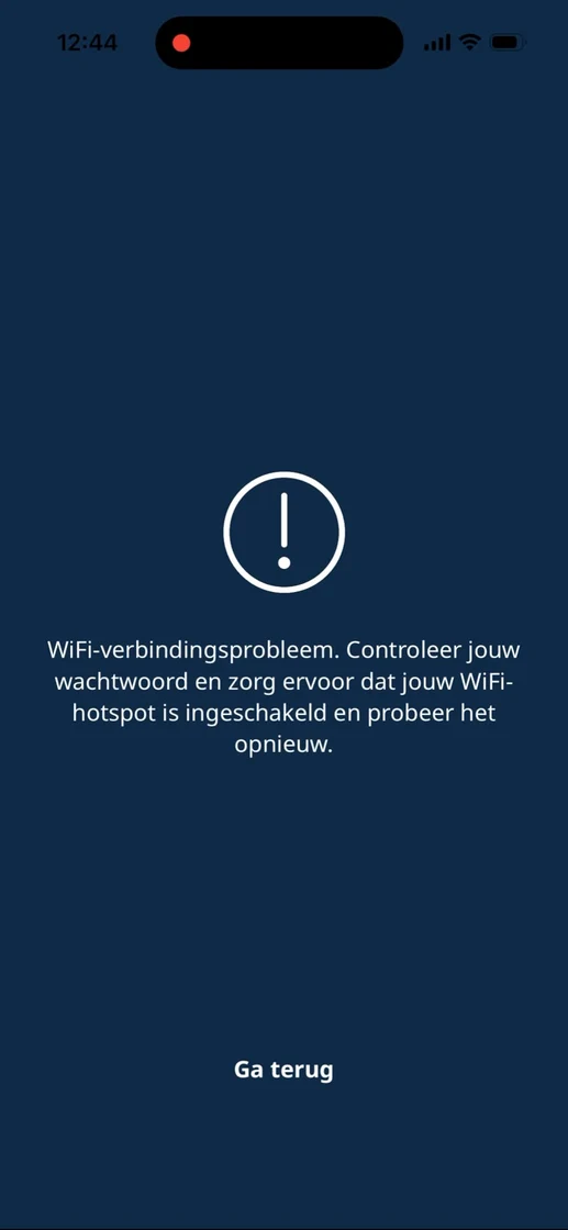 Generic Wi-Fi connection error screen