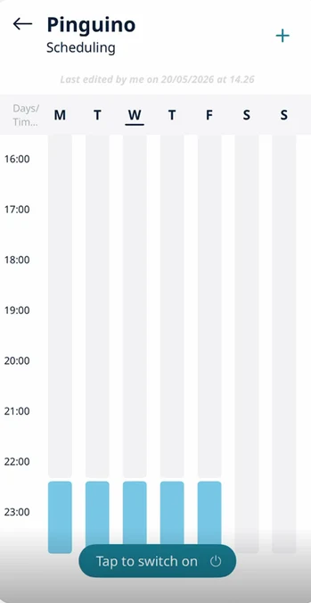 Scheduling screen where the earlier schedule disappeared