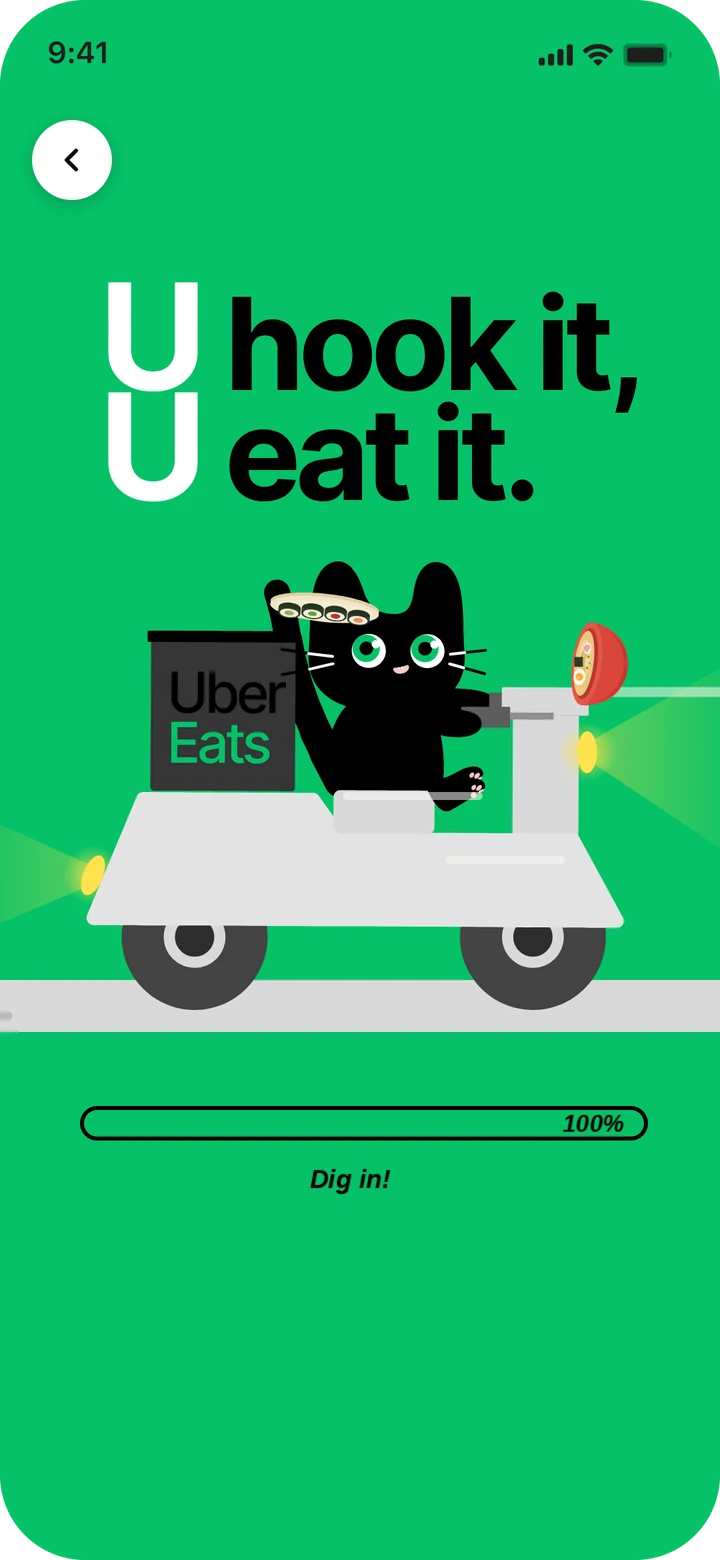 Loading screen: U hook it, U eat it, with a progress bar and Dig in!