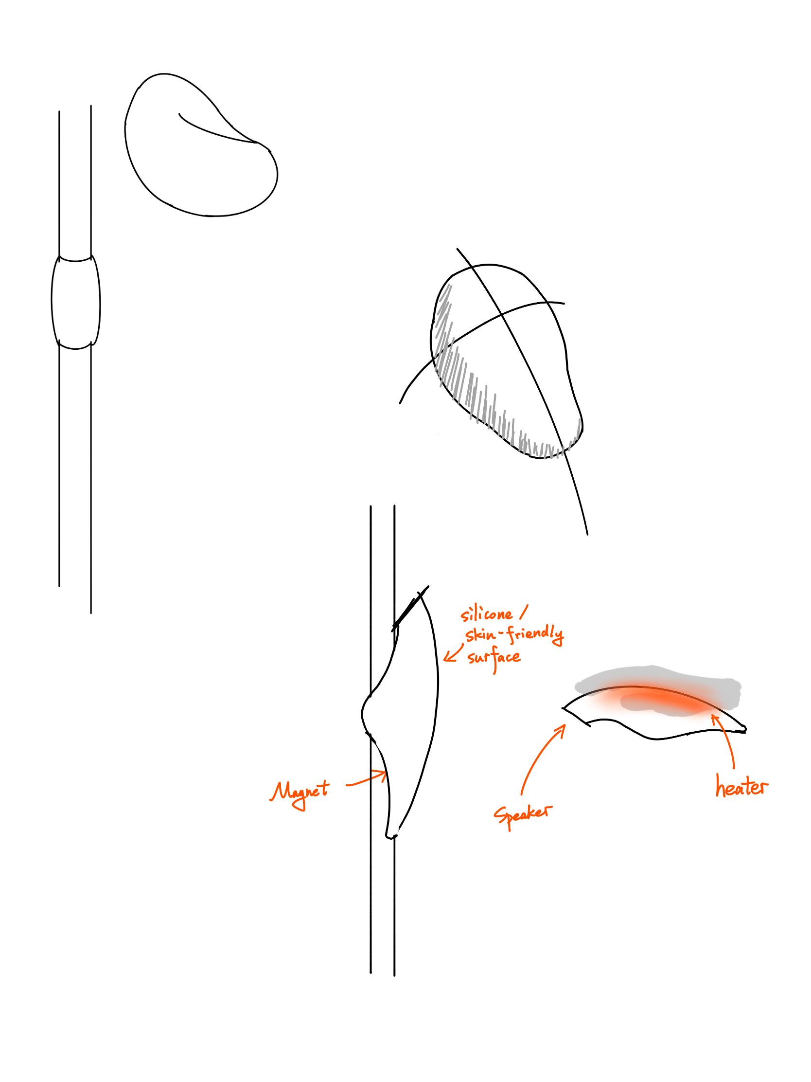 Early sketch of a removable handheld device attached to an IV pole