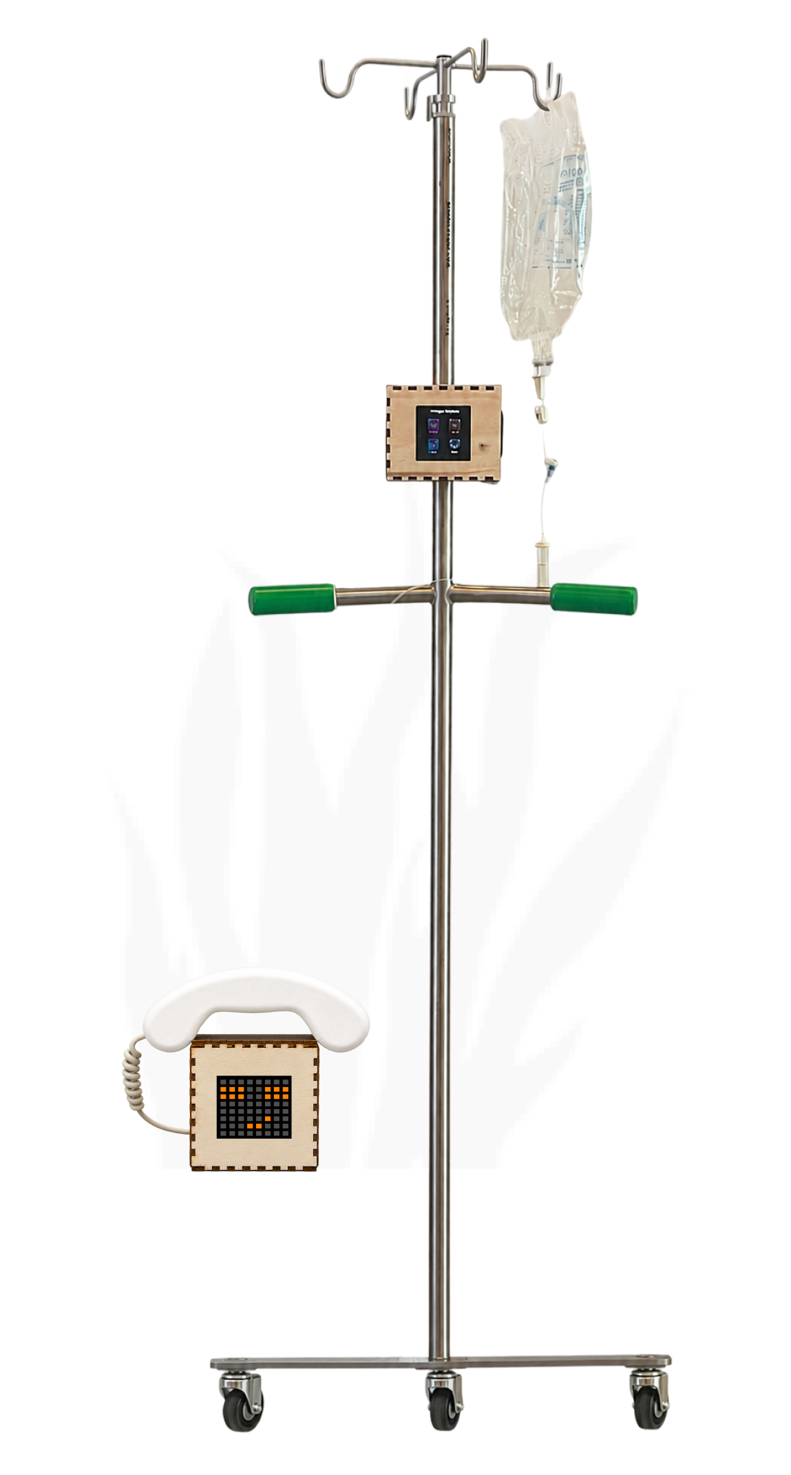 Final working IV pole with pixel interface and separate garden listening point